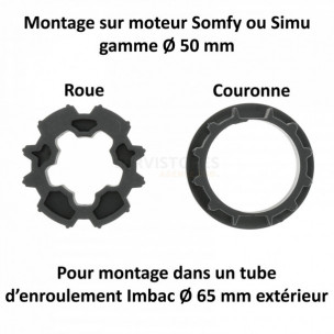 Bague moteur Somfy et Simu Imbac Ø65