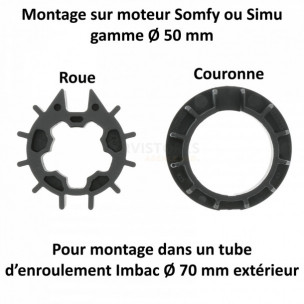 Bague moteur Somfy et Simu Imbac Ø70