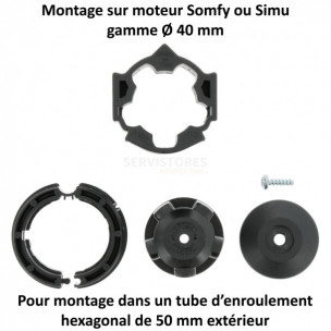 Bague moteur Somfy et Simu hexa 50