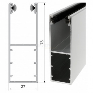 Coulisse aluminium de 75 x 27 mm pour volet roulant rénovation