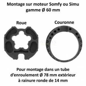Bague moteur Somfy et Simu Ø78R