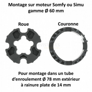 Bague moteur Somfy et Simu Ø78R