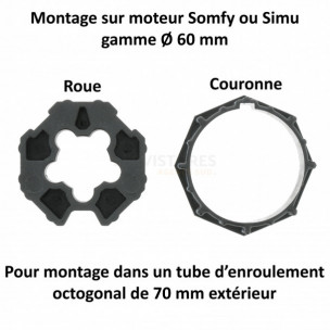 Bague moteur Somfy et Simu Octo 70