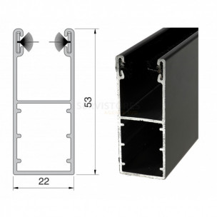 Coulisse aluminium de 53 x 22 mm pour volet roulant rénovation