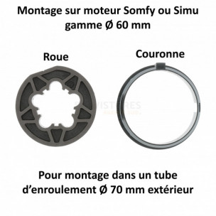 Bague moteur Somfy et Simu Ø70