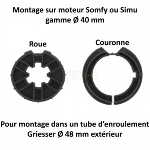Bague moteur Somfy et Simu Griesser Ø48