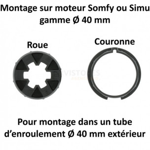 Bague moteur Somfy et Simu Ø40