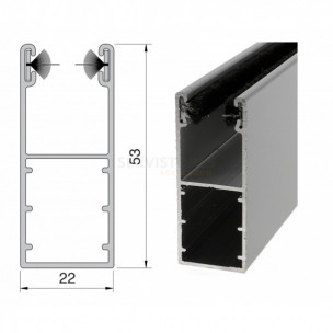Coulisse aluminium de 53 x 22 mm pour volet roulant rénovation