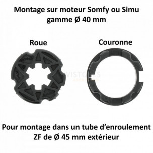 Bague moteur Somfy et Simu ZF45