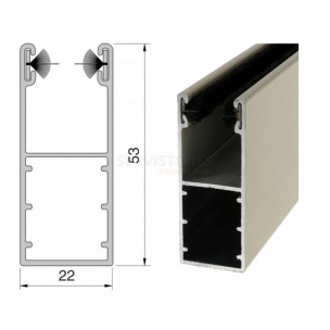 Coulisse aluminium de 53 x 22 mm pour volet roulant rénovation