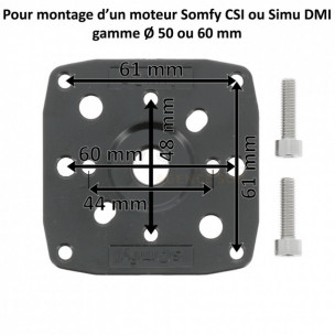 Support moteur à manœuvre de secours Somfy et Simu