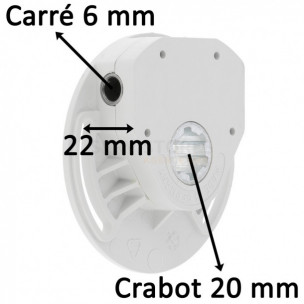 Treuil de volet roulant type Soprofen sortie crabot 20 mm