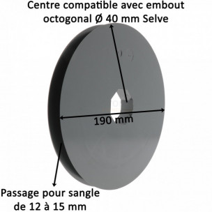 Poulie à sangle clippable pour embout Selve Ø 190 mm