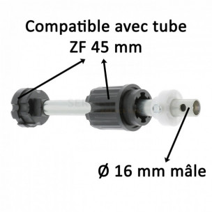 Embout de tube Zurfluh-Feller télescopique ZF45 sortie Ø 16 mm mâle