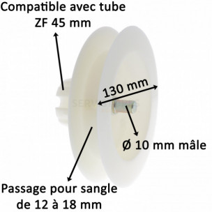 Poulie à sangle Zurfluh-Feller diamètre 130 mm