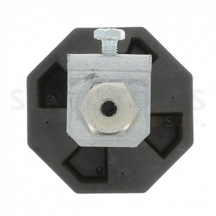 Embout de tube Zurfluh-Feller tube octogonal 70 mm sortie carré 18 mm