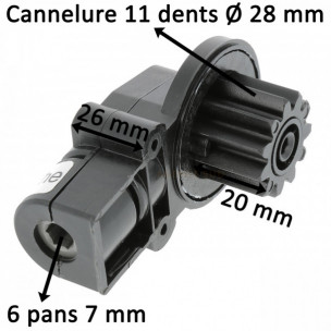 Renvoi orientable Zurfluh-Feller modèle gauche entrée 6 pans 7 mm
