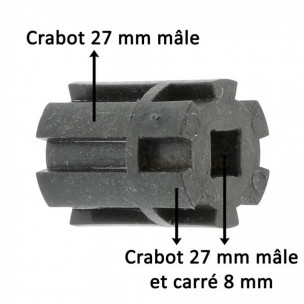 Moyeu crabot Zurfluh-Feller 27 mm