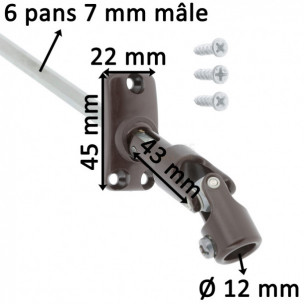 Sortie de caisson déportée Zurfluh-Feller simple cardan 43 mm longueur 130 mm