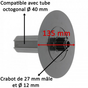 Embout flasque Zurfluh-Feller tube octogonal 40 mm