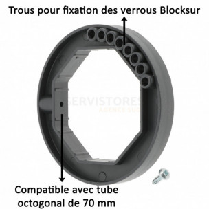 Bague de fixation pour verrou automatique Blocksur Zurfluh-Feller tube 70 mm