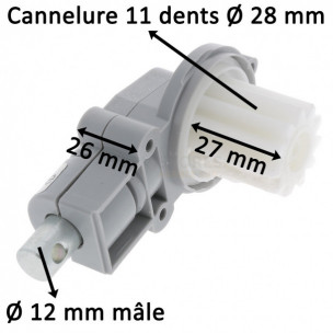 Renvoi orientable Zurfluh-Feller modèle gauche entrée Ø12 mm