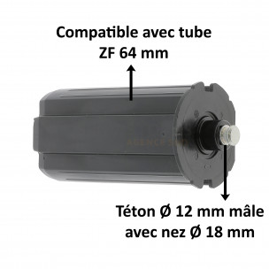 Embout de tube Zurfluh-Feller ZF64 sortie téton 12 mm