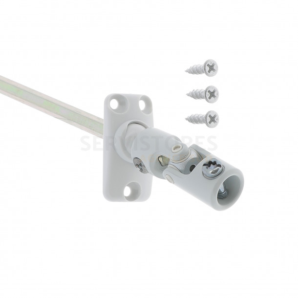 Sortie de caisson de volet roulant Zurfluh-Feller platine grise 45 x 22 mm sortie 6 pans 7 mm