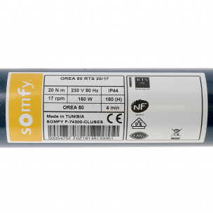 Moteur Somfy OREA 50 RTS 20/17