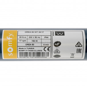 Moteur Somfy OREA 50 WT 20/17