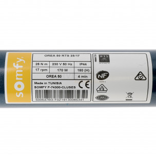 Moteur Somfy OREA 50 RTS 25/17