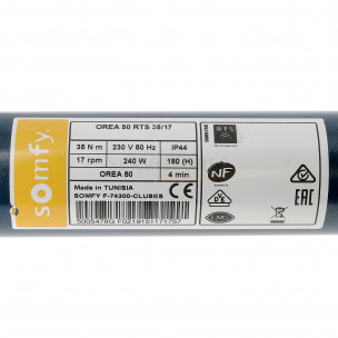 Moteur Somfy OREA 50 RTS 35/17