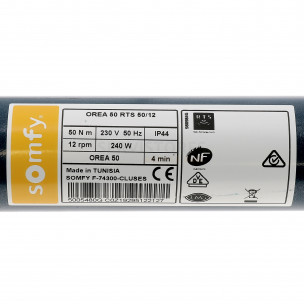 Moteur Somfy OREA 50 RTS 50/12