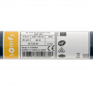 Moteur Somfy ALTUS 40 RTS 3/30 vitesse rapide