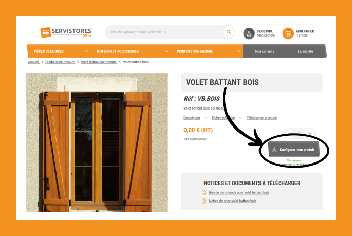 Configurateur volet battant