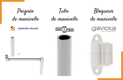 Poignées, tubes et bloqueurs de manivelle Servistores Sud