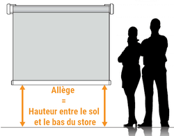 Prise de mesures hauteur d'allège store enrouleur