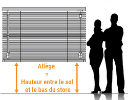 Prise de mesures hauteur d'allège store vénitien
