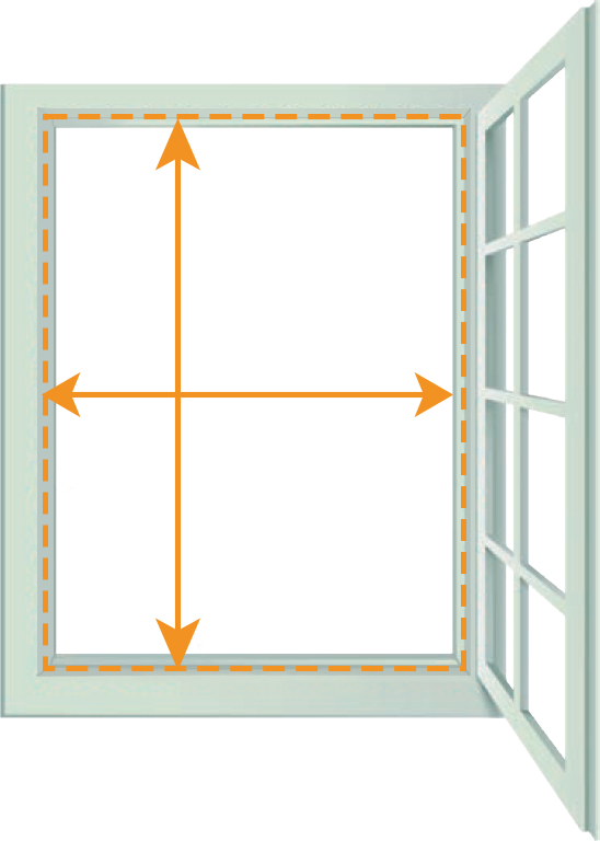 Schéma mesures pour moustiquaire FlexScreen