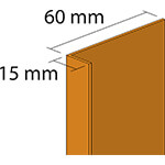 2 sections 60 x 15 mm